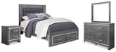 J&M Furniture - Ashley Furniture - Lodanna Queen Upholstered Panel Storage Bed, Dresser, Mirror, and Nightstand - Queen Upholstered Panel Storage Bed, Dresser, Mirror, and Nightstand - B214B20